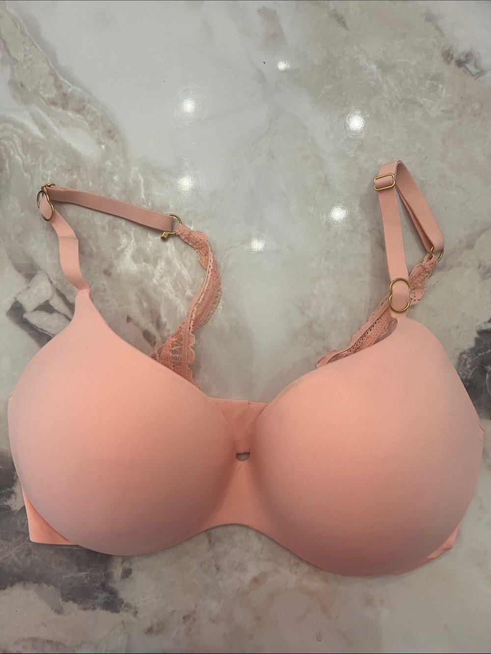 Victoria's Secret Blush Pink Lace-Trim T-Shirt Bra